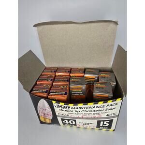 11 Vtg FEIT Electric 40-Watt Clear Candelabra Flame Tip‎ Light Bulbs